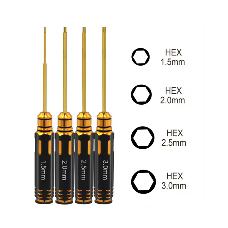 Rc Helicopter Tool Kit - 4 adet Altıgen Tornavida Seti Titanyum