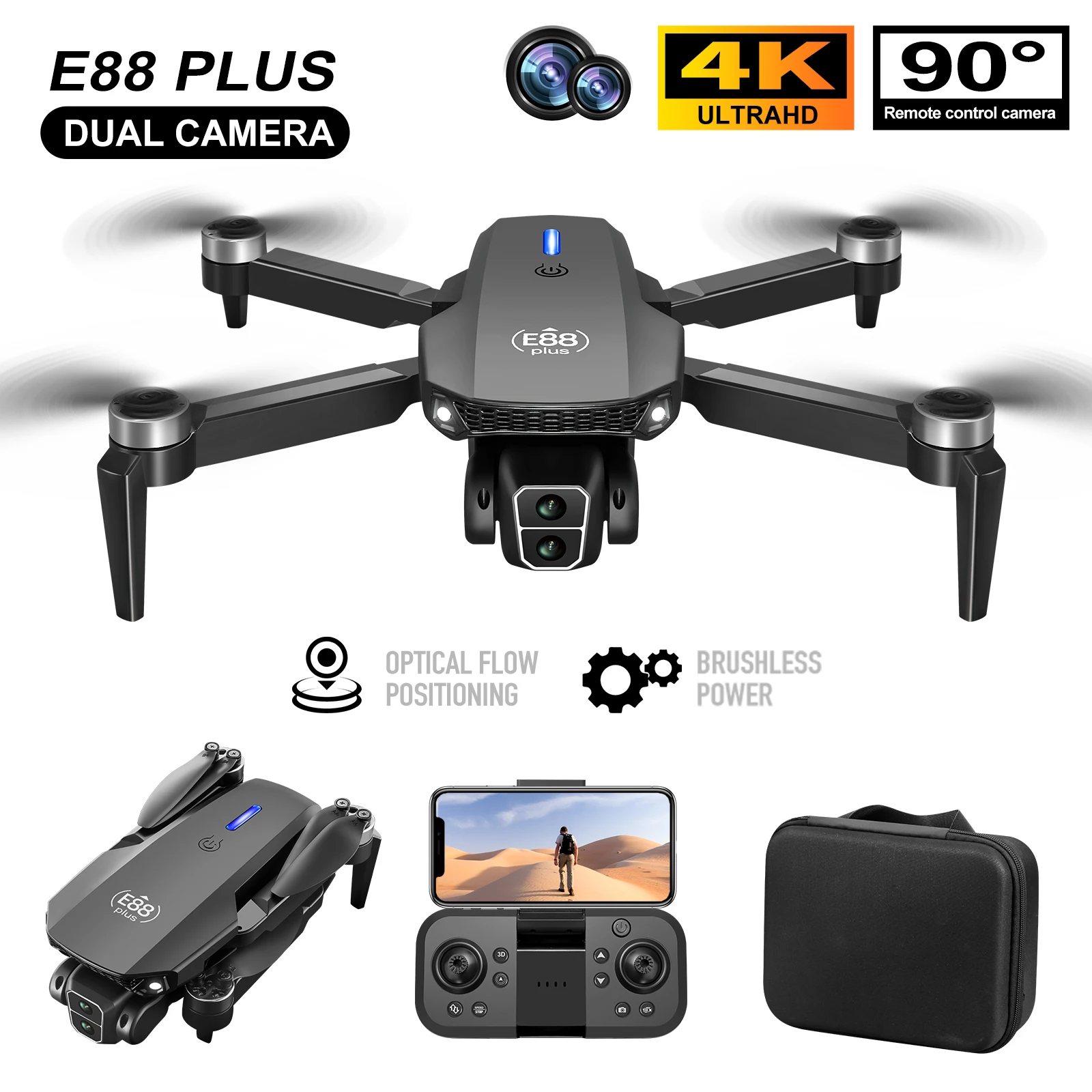 Yeni E88 Plus Quadcopter Drone - Rc Helicopter Electric incelemesi ve fiyatı
